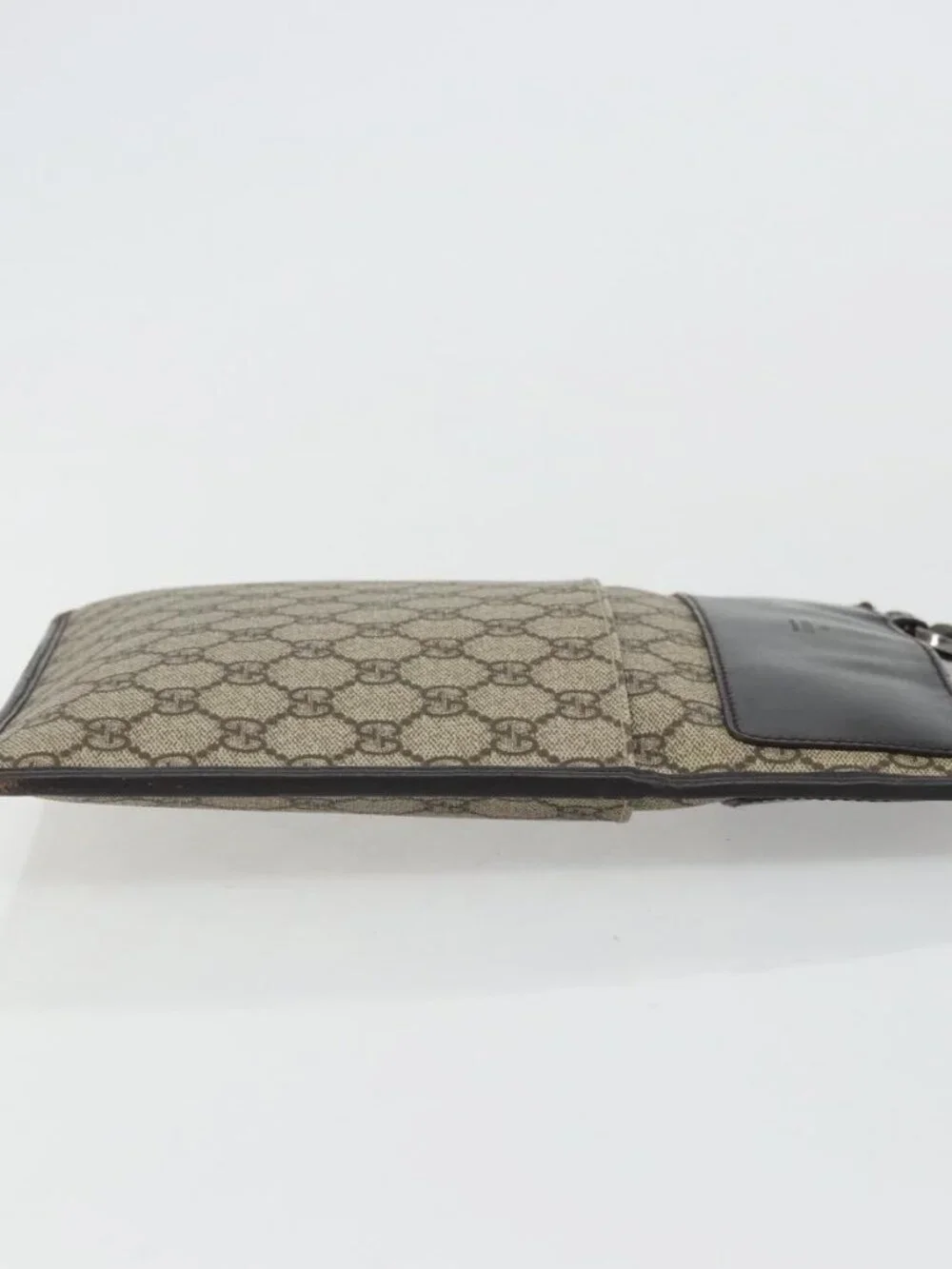 GUCCI GG Canvas Shoulder Bag PVC Beige Silver 27639 Auth yk20236